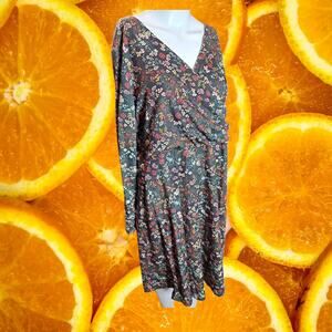 Joe Browns Women's Floral‎ Faux Wrap Long Sleeve Fit & Flare Dress Size 14